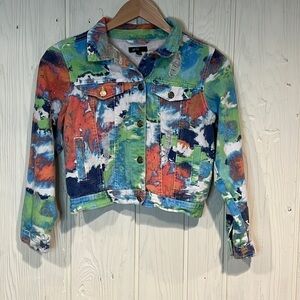 GIRLS Colorful Tye Dye Jean Jacket, Size 14/16
